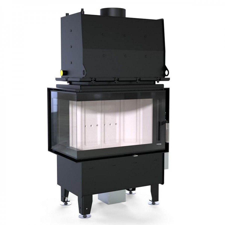 Каминная топка DEFRO HOME RIVA SM BL SHORT угловая с водным контуром - 0min