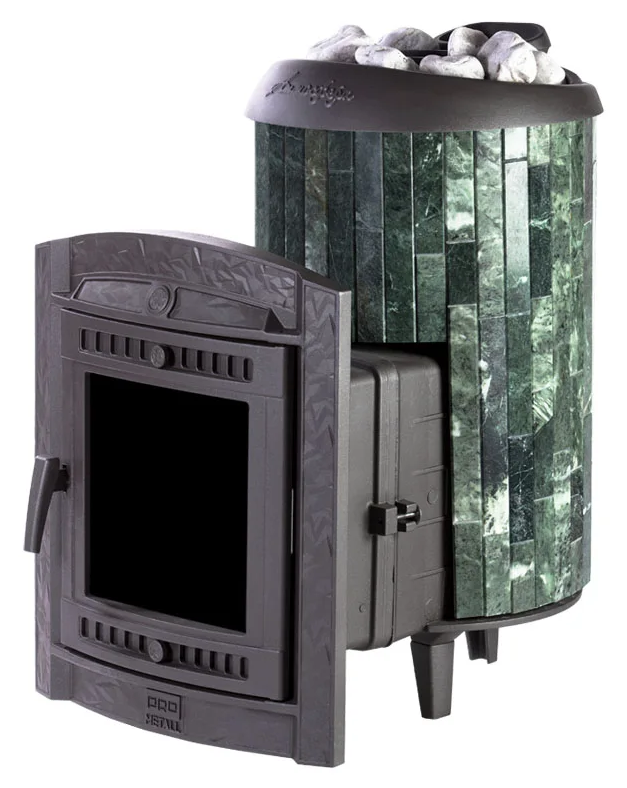 Печь банная "Атмосфера L" в ламелях "Змеевик" наборный - 0min