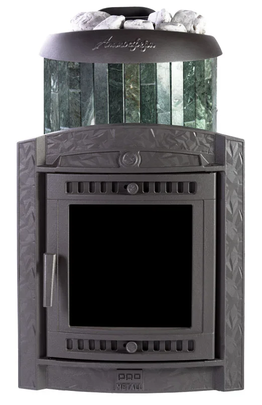 Печь банная "Атмосфера L" в ламелях "Змеевик" наборный - 1min