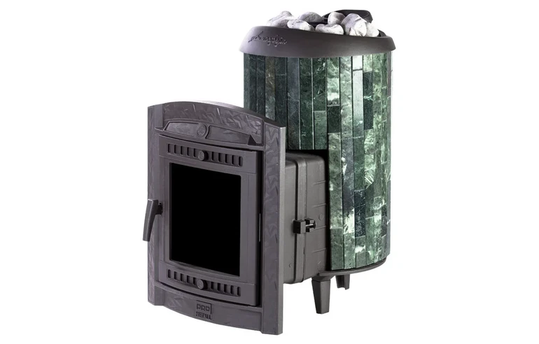 Печь банная "Атмосфера L" в ламелях "Змеевик" наборный