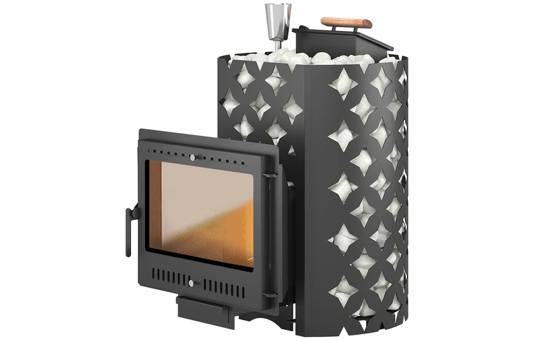 Печь для бани ЭТНА 18 (Панорама) "М" Закрытая каменка