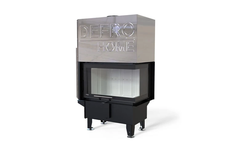 Каминная топка DEFRO HOME RIVA SM BP G SHORT угловая с водным контуром и подъемом стекла вверх