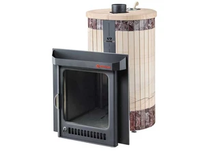 Печь для бани Ферингер Малютка ПФ «Окаменевшее дерево» перенесенный рисунок + Россо Леванте