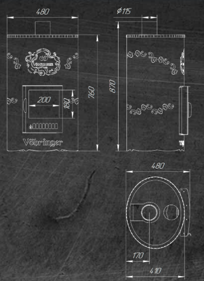 Печь для бани Ферингер Уют-18 ПФ в кожухе Лайн - 6min