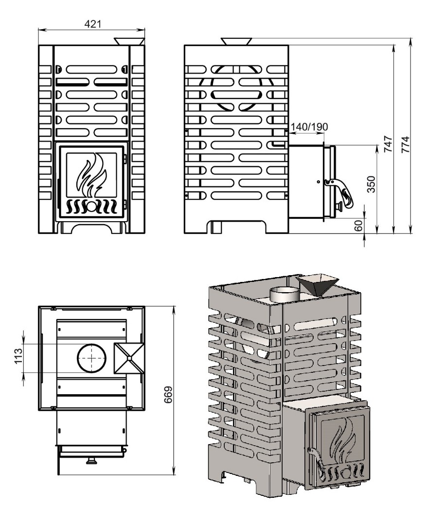 Печь для бани ASTON 16 - 2min