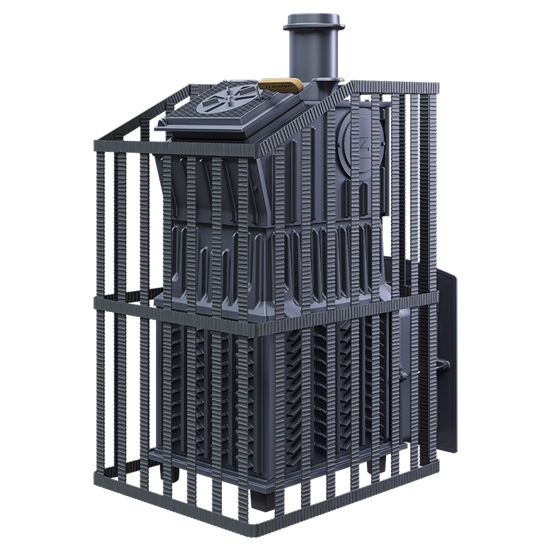 Чугунная печь для бани Гром 30 (П2) Ураган - 2min