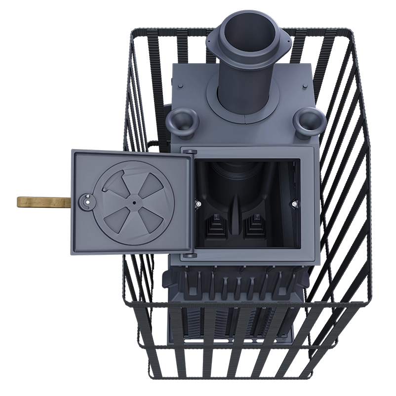 Чугунная печь для бани Гром 30 (П2) Ураган - 3min