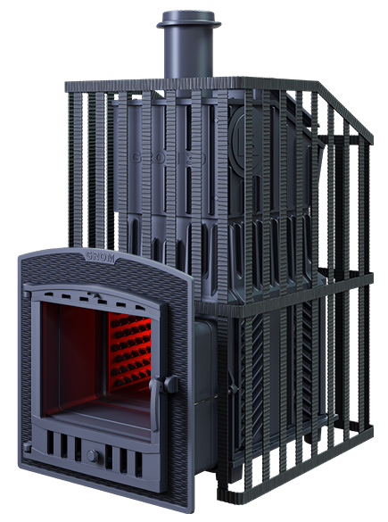 Чугунная печь для бани Гром 30 (П2) Ураган - 0min
