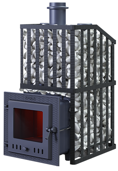 Чугунная печь для бани Гроза 24 (М) Ураган - 1min