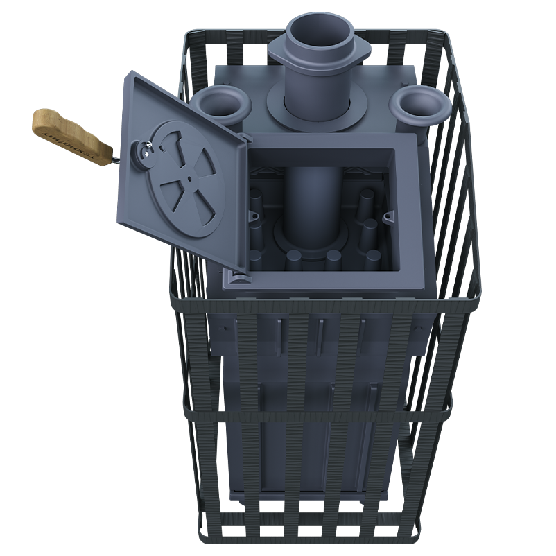 Чугунная печь для бани Гроза 24 (М) Ураган - 5min