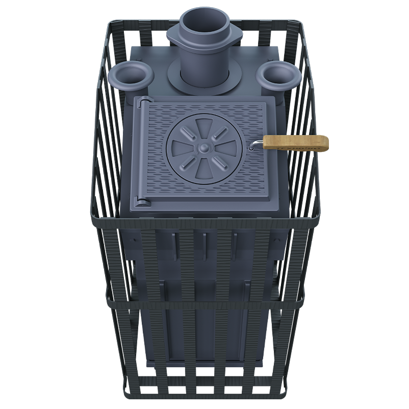 Чугунная печь для бани Гроза 24 (П2) Ураган - 4min