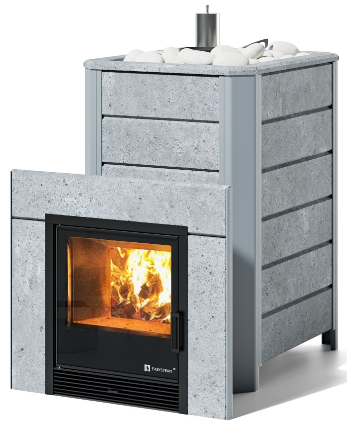 Печь для бани EASYSTEAM Ялта 35/2024 в облицовке из камня - 0min