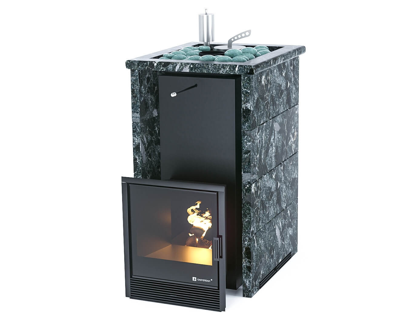 Печь для бани Сочи в трехстороннем кожухе с открытым верхом EASYSTEAM - 2min