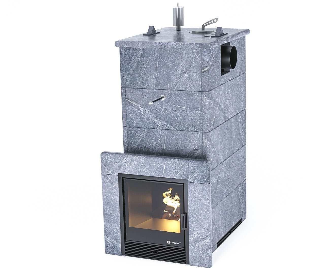 Печь для бани Геленджик в кожухе с боковым подключением EASYSTEAM - 0min