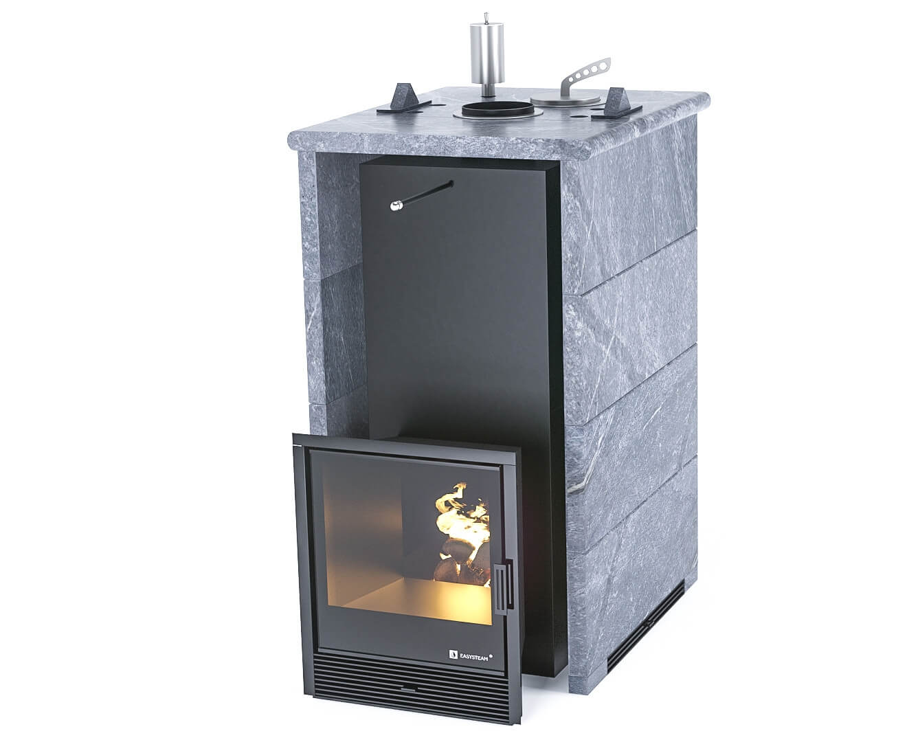Печь для бани Геленджик в трехстороннем кожухе EASYSTEAM - 0min