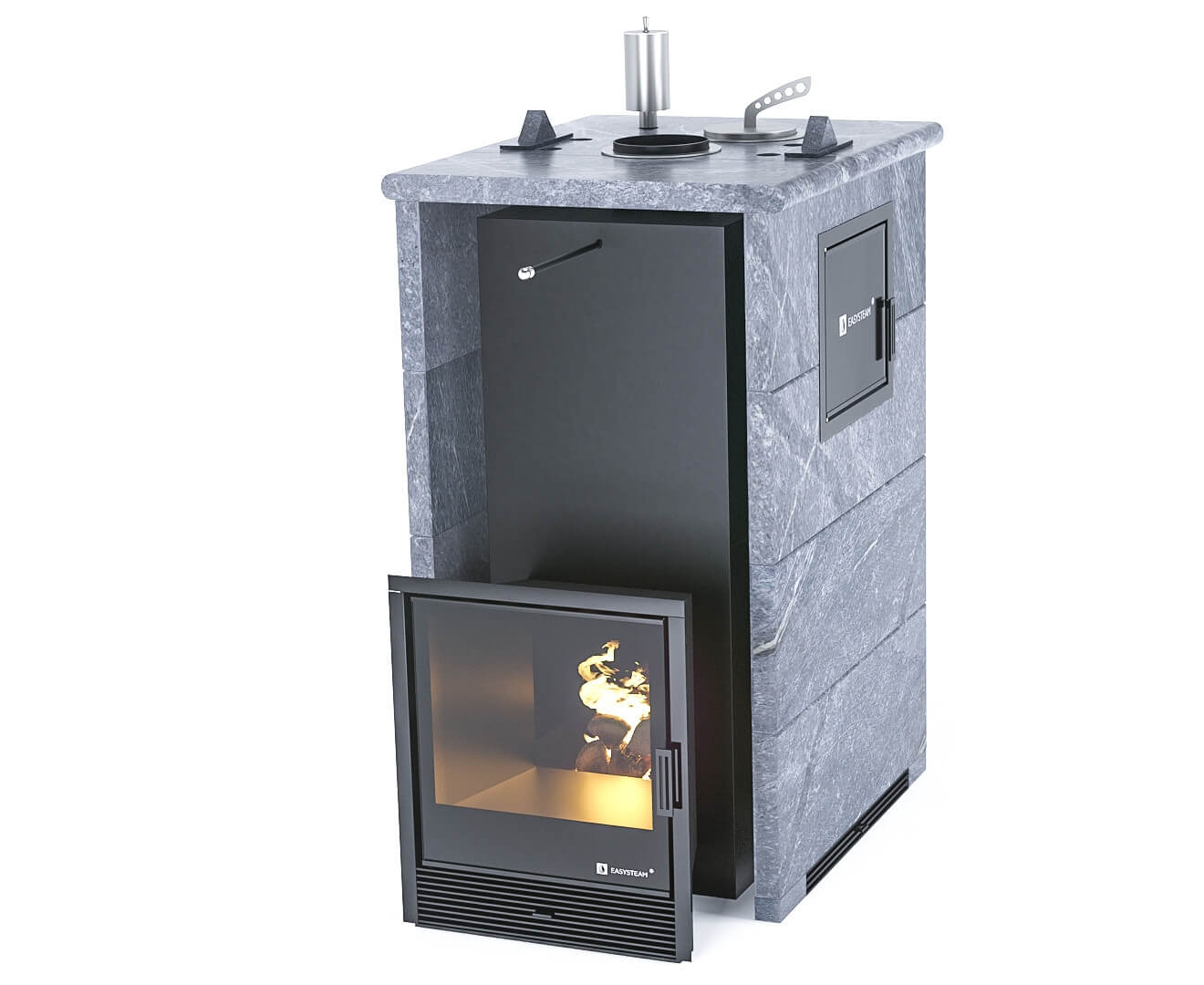Печь для бани Геленджик М2 в трехстороннем кожухе EASYSTEAM - 0min