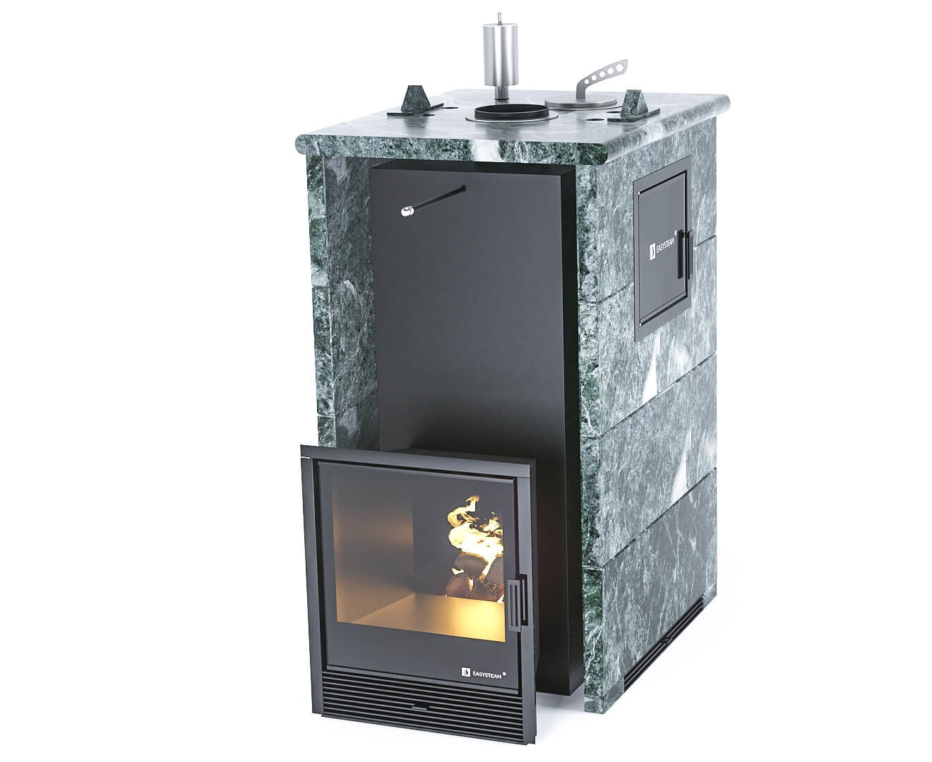 Печь для бани Геленджик М2 в трехстороннем кожухе EASYSTEAM - 3min