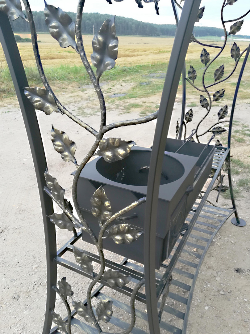 Кованый мангал с крышей 4 В 1 - КУ-4-4, сталь 5 мм - 2min