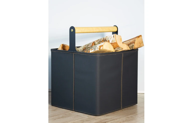 Дровница Stockholm в экокоже, графит