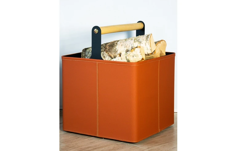 Дровница Stockholm в экокоже, медно-рыжий