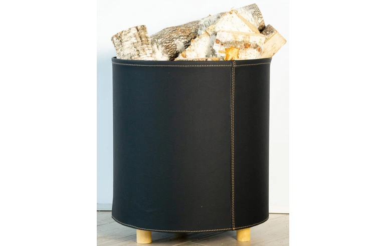 Дровница Tallinn в экокоже, чёрный