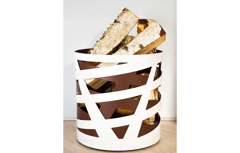 Дровница Saturn (бело-коричневая)