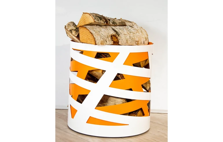 Дровница Saturn (бело-оранжевая)