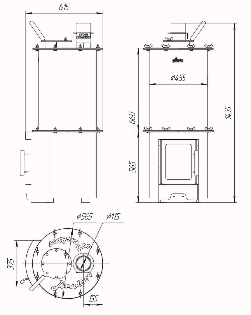 Печь для бани Grill'D Denisov Short - 2