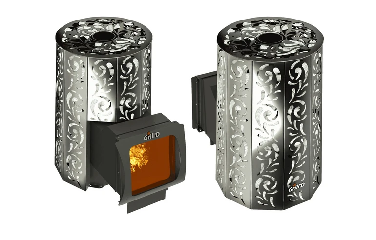 Печь для бани Grill'D Violet Long Window Max Pro (Камень колотый, 100 кг)