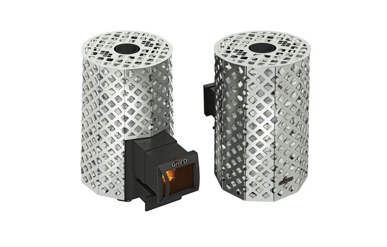 Печь для бани Grill'D Violet Steel Romb Long Pro (Камень колотый, 100 кг)