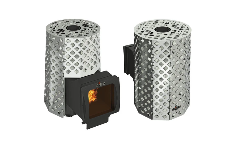 Печь для бани Grill'D Violet Steel Romb Long Window Max Pro (Камень колотый, 100 кг)