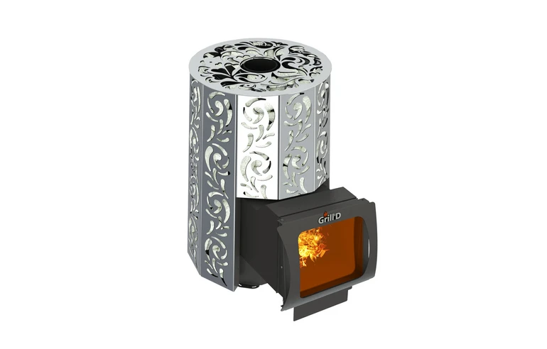 Печь для бани Grill'D Violet Steel Short Window Max Pro (Камень колотый, 100 кг)
