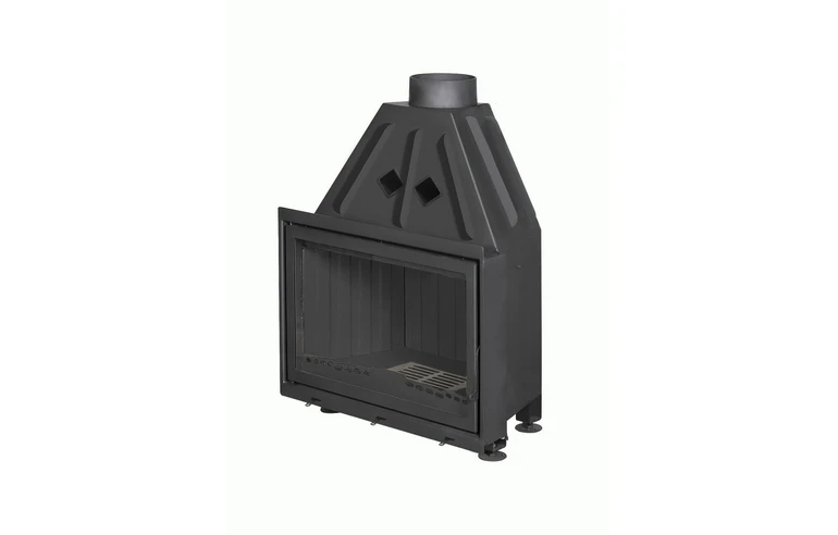Каминная топка Экокамин Альфа 800 B черный шамот