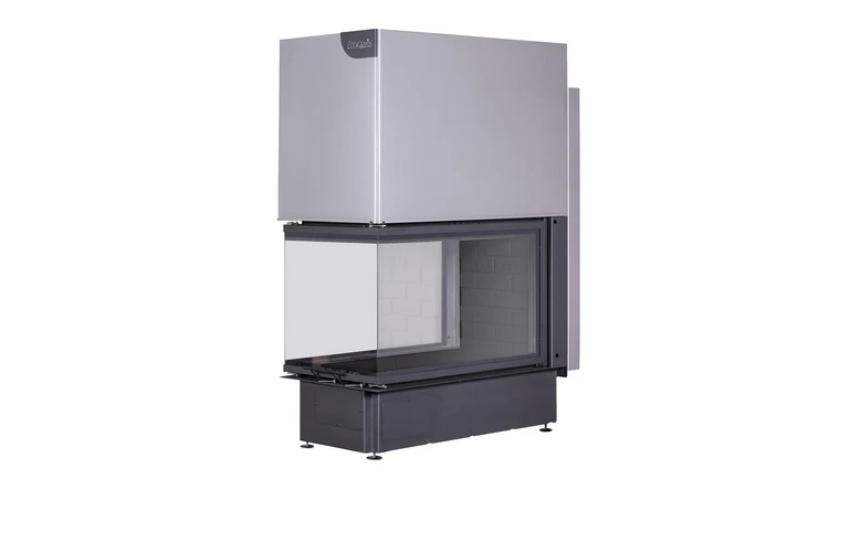 Каминная топка Экокамин ДЕЛЬТА 900 B три стекла принтинг черный шамот