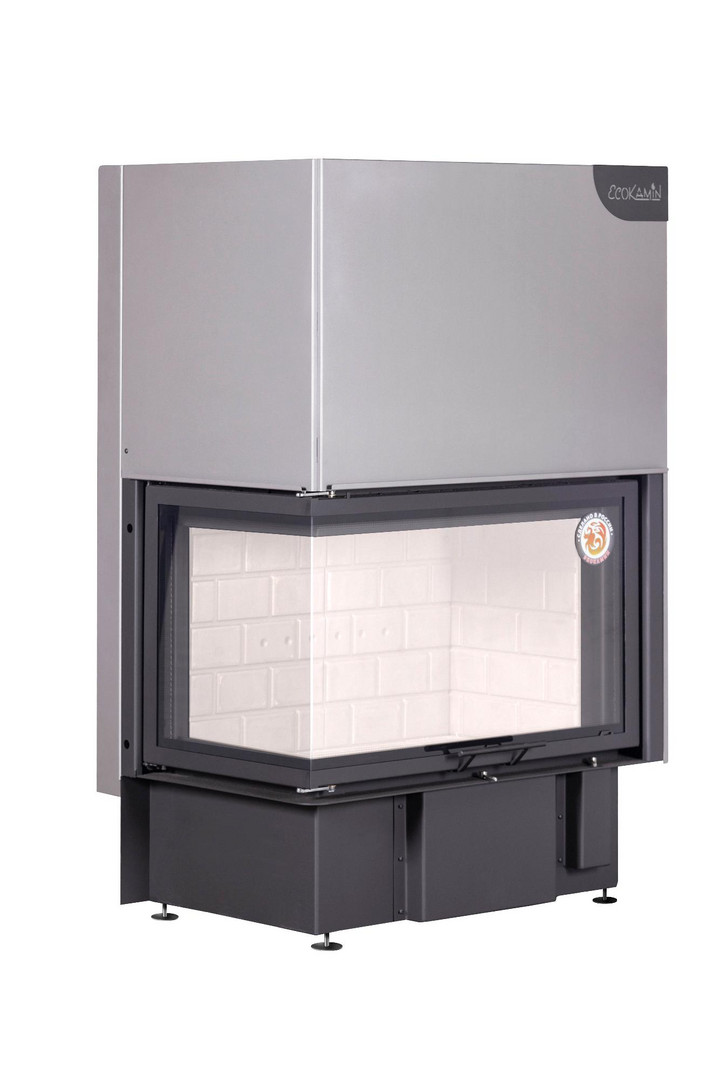 Каминная топка Экокамин ДЕЛЬТА 800 L два стекла левая принтинг - 0min