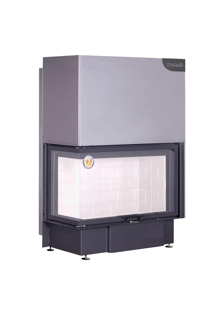 Каминная топка Экокамин ДЕЛЬТА 1000 L два стекла принтинг левая - 0min