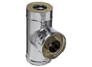 Ferrum HF сэндвич-тройник 90° (430/0,8мм + нерж.) Ф180х280