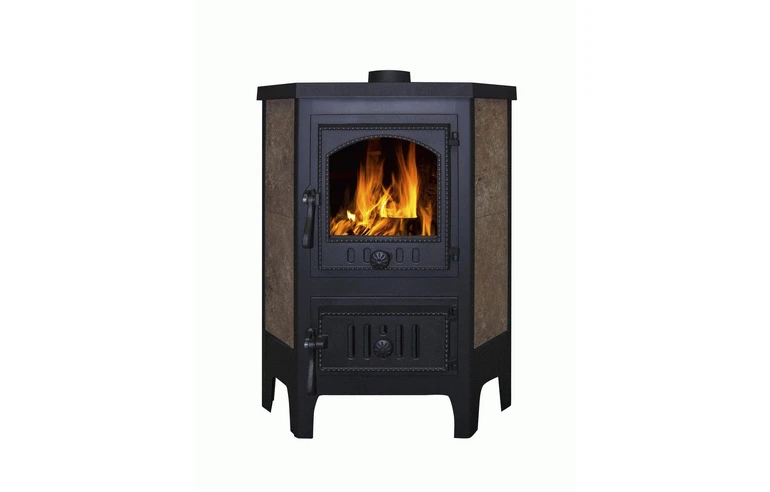 Печь-камин БАВАРИЯ УГЛОВАЯ ЧУГУН с плитой