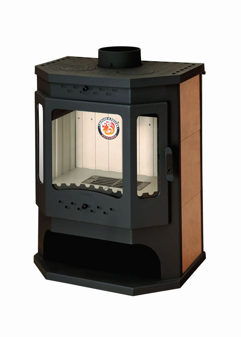 Печь-камин БАВАРИЯ ПРИЗМАТИК с плитой - 0min