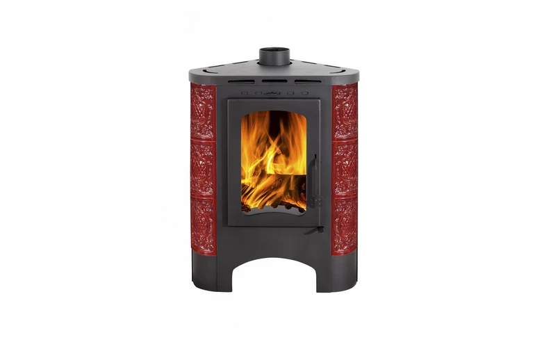 Печь-камин БАВАРИЯ Угловая Радиус изразцовая "Барокко" кирпичный