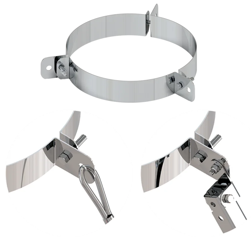 Ferrum хомут под растяжку составной (430) Ф197 - 1min