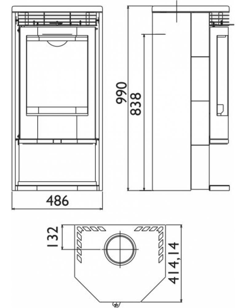 Печь-камин Arden тальк - 1min