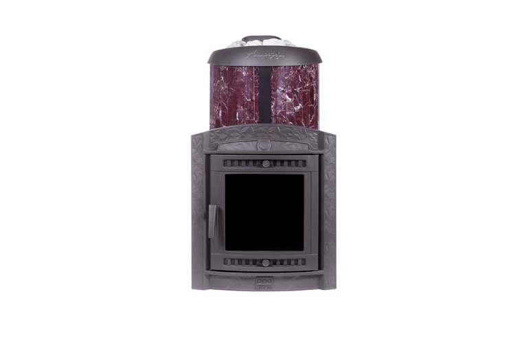 Печь банная "Атмосфера XL" в ламелях "Россо Леванто" наборный рисунок