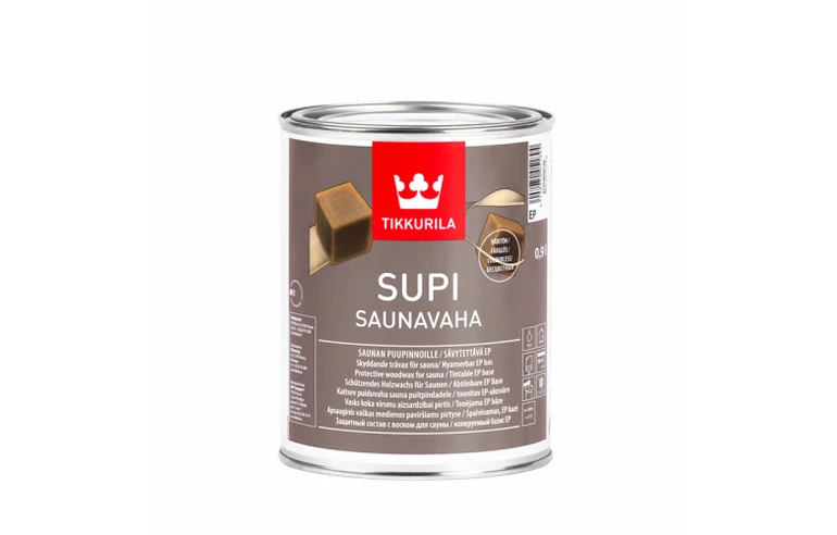 Защитный состав с воском для стен и полка Supi Saunavaha 0,9л.