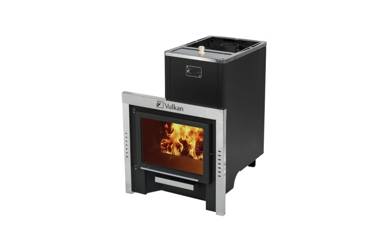 Печь для бани Вулкан  Эльбрус 20 с баком Панорама