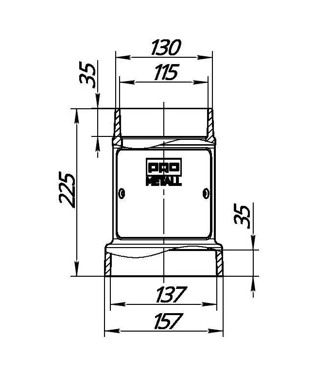 Стартовый дымоход Prometall 115-136 - 2min