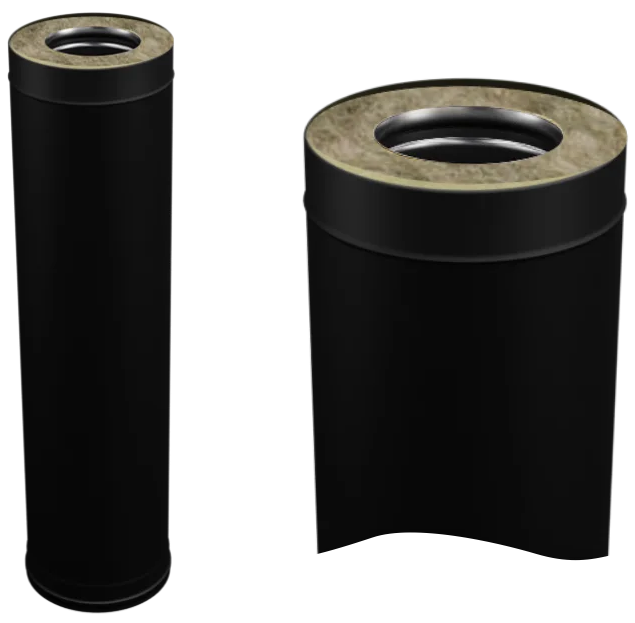 Ferrum Blackside сэндвич 0,5 м (430/0,8мм + нерж/эмаль) Ф115х200 - 0min
