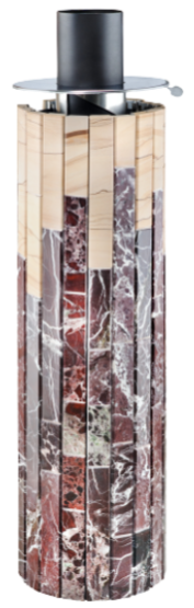 Дымоход-регистр Ферингер "Россо Леванте + Окаменевшее дерево" - 1min