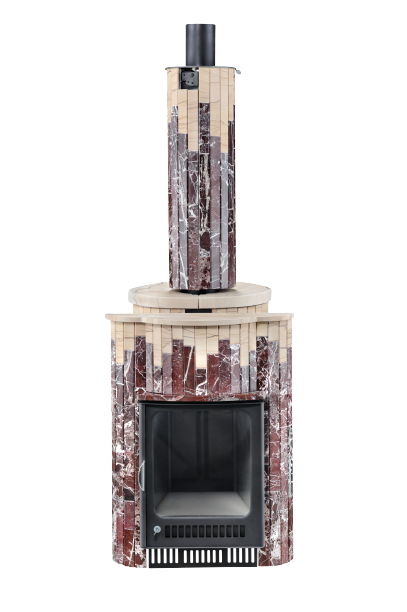 Дымоход-регистр Ферингер "Россо Леванте + Окаменевшее дерево" - 3min