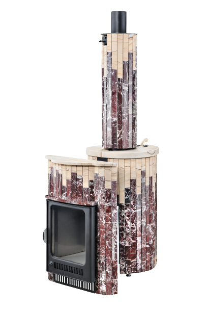 Дымоход-регистр Ферингер "Россо Леванте + Окаменевшее дерево" - 2min